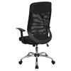 Mesh Executive Swivel Office Chair - High Back, Padded Seat, Black - FLSH-LF-W952-GG