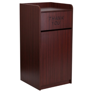 Wood Tray Top Receptacle - Mahogany 