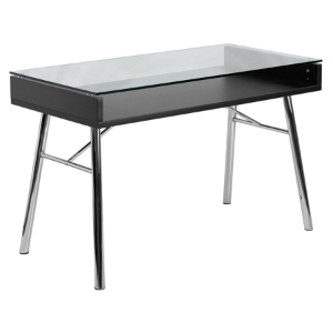 Brettford Computer Desk - Tempered Glass Top 
