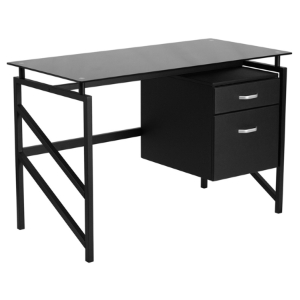 Glass Desk - Two Drawer Pedestal 