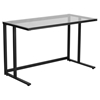 Glass Desk - Clear Top, Black Pedestal Frame - FLSH-NAN-WK-055-GG