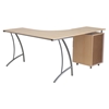 L-Shape Desk - 3 Drawers, Beech Laminate - FLSH-NAN-WK-113-GG
