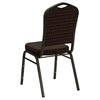 Hercules Series Banquet Chair - Crown Back, Brown, Gold Vein Frame - FLSH-NG-C01-BROWN-GV-GG