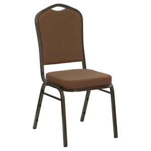 Hercules Series Stacking Banquet Chair - Crown Back, Coffee 