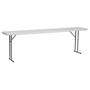 18" x 96" Granite Folding Table - Plastic, White 