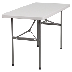 24" x 48" Granite Folding Table - Plastic, White 