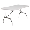 30" x 60" Granite Folding Table - Plastic, White - FLSH-RB-3060-GG