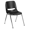 Hercules Series 14" Shell Stack Chair - Black, Chrome Frame - FLSH-RUT-14-BK-CHR-GG