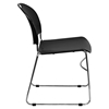 Hercules Series Ultra Compact Stack Chair - Chrome Frame, Black - FLSH-RUT-188-BK-CHR-GG