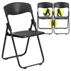 Hercules Series Folding Chair - Ganging Brackets, Black Plastic - FLSH-RUT-I-BLACK-GG