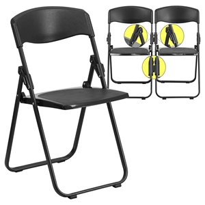 Hercules Series Folding Chair - Ganging Brackets, Black Plastic 