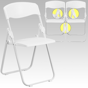 Hercules Series Folding Chair - Ganging Brackets, White Plastic 
