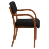 Wood Arm Chair - Walnut Frame, Black Fabric - FLSH-SD-2052A-WAL-GG