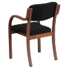 Wood Arm Chair - Walnut Frame, Black Fabric - FLSH-SD-2052A-WAL-GG