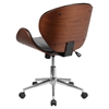 Mid Back Conference Chair - Black, Walnut, Swivel - FLSH-SD-SDM-2240-5-BK-GG