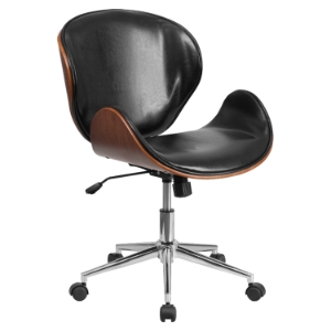 Mid Back Conference Chair - Black, Walnut, Swivel 