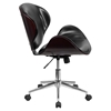 Mid Back Conference Chair - Black Leather, Mahogany, Swivel - FLSH-SD-SDM-2240-5-MAH-BK-GG