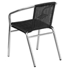 Stack Chair - Aluminum, Black Rattan - FLSH-TLH-020-BK-GG