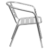Stack Chair - Triple Slat Back, Integrated Arms, Aluminum - FLSH-TLH-1-GG