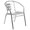 3 Pieces 23.5" Round Dining Set - Aluminum, Slat Chairs - FLSH-TLH-ALUM-24RD-017BCHR2-GG