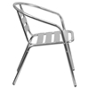 3 Pieces 27.5" Round Dining Set - Aluminum, Slat Chairs - FLSH-TLH-ALUM-28RD-017BCHR2-GG