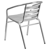 5 Pieces 23.5" Round Dining Set - Aluminum, Slat Chairs - FLSH-TLH-ALUM-24RD-017BCHR4-GG