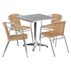 27.5" Square Bistro Table - Aluminum - FLSH-TLH-053-2-GG
