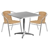 31.5" Square Bistro Table - Aluminum - FLSH-TLH-053-3-GG
