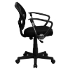 Swivel Task Chair - Low Back, Arms, Black - FLSH-WA-3074-BK-A-GG