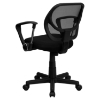 Swivel Task Chair - Low Back, Arms, Black - FLSH-WA-3074-BK-A-GG