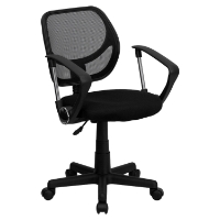 Swivel Task Chair - Low Back, Arms, Black