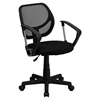 Swivel Task Chair - Low Back, Arms, Black - FLSH-WA-3074-BK-A-GG