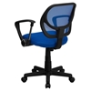 Swivel Task Chair - Low Back, Arms, Blue - FLSH-WA-3074-BL-A-GG