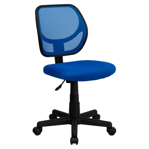 Swivel Task Chair - Low Back, Blue 