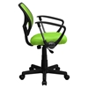 Swivel Task Chair - Low Back, Arms, Green - FLSH-WA-3074-GN-A-GG