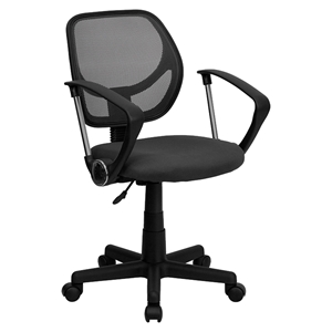 Swivel Task Chair - Low Back, Arms, Gray 