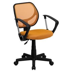 Swivel Task Chair - Low Back, Arms, Orange 