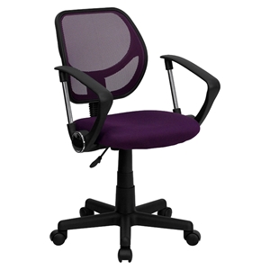 Swivel Task Chair - Low Back, Arms, Purple 