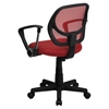 Swivel Task Chair - Low Back, Arms, Red - FLSH-WA-3074-RD-A-GG
