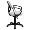 Swivel Task Chair - Low Back Arms, White - FLSH-WA-3074-WHT-A-GG