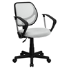 Swivel Task Chair - Low Back Arms, White - FLSH-WA-3074-WHT-A-GG