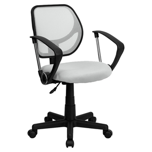 Swivel Task Chair - Low Back Arms, White 