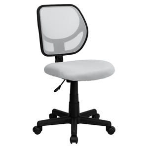 Swivel Task Chair - Low Back, White Mesh 