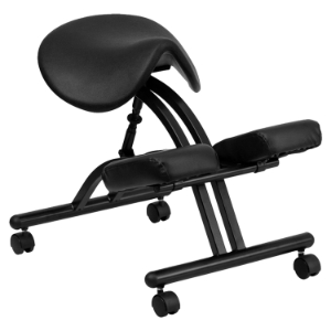 Kneeling Chair - Black Saddle Seat 