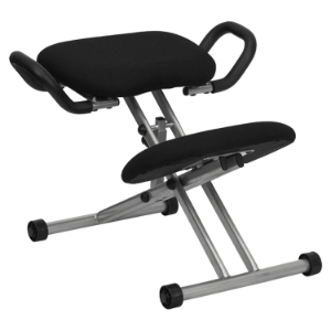 Kneeling Chair - Black Fabric, Handles 
