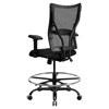 Hercules Series Big and Tall Drafting Chair - Height Adjustable Arms, Black - FLSH-WL-5029SYG-AD-GG