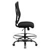 Hercules Series Big and Tall Drafting Chair - Black - FLSH-WL-5029SYG-D-GG