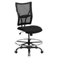 Hercules Series Big and Tall Drafting Chair - Black