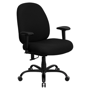 Hercules Series Big and Tall Office Chair - Height Adjustable Arms, Black 