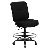 Hercules Series Big and Tall Drafting Chair - Black, Extra Wide Seat